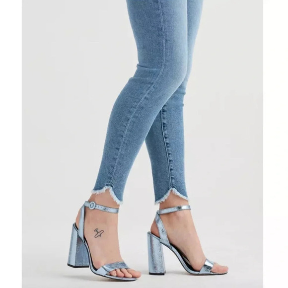 7 For All Mankind Luxe Vintage The Ankle Skinny in Flora Sz 32 Women’s Scalloped - Picture 5 of 11